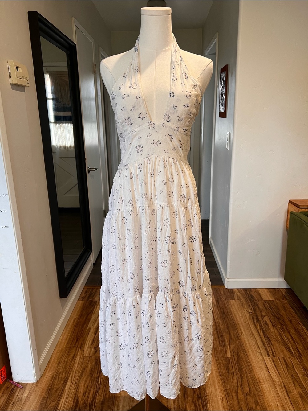 Fairycore Floral Halter Floral Maxi Dress